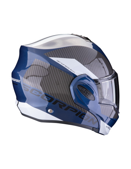 SCORPION EXO-TECH EVO TEAM BLUE/BLACK/WHITE FLIP-UP MOTO ŠALMAS