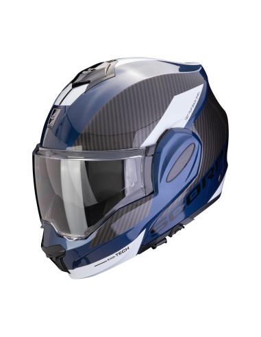 SCORPION EXO-TECH EVO TEAM BLUE/BLACK/WHITE FLIP-UP MOTO ŠALMAS