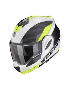 SCORPION EXO-TECH EVO TEAM WHITE/NEON YELLOW FLIP-UP MOTO ŠALMAS