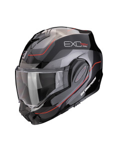 SCORPION EXO-TECH EVO PRO COMMUTA BLACK/SILVER/RED FLIP-UP MOTO ŠALMAS