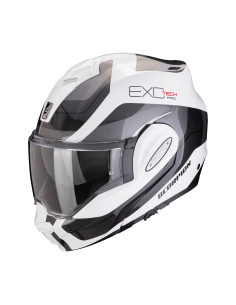 SCORPION EXO-TECH EVO PRO COMMUTA WHITE/SILVER FLIP-UP MOTO ŠALMAS