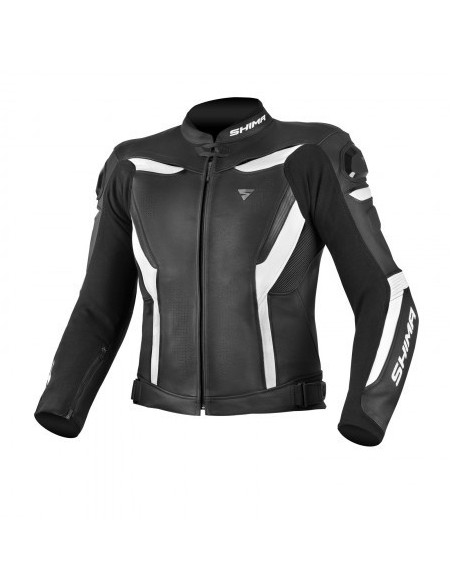 SHIMA CHASE WHITE LEATHER MOTO JACKET