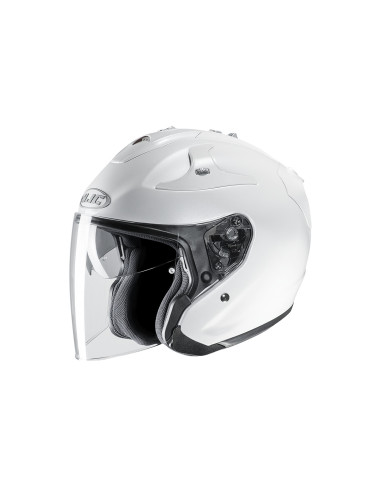 HJC FG-JET PEARL WHITE ATVIRAS MOTO ŠALMAS