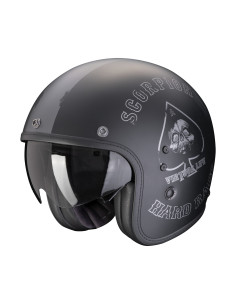SCORPION BELFAST EVO SPADE MATT BLACK/SILVER OPEN MOTO HELMET