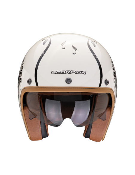 SCORPION BELFAST EVO ROMEO CREAM/BLACK ATVIRAS MOTO ŠALMAS