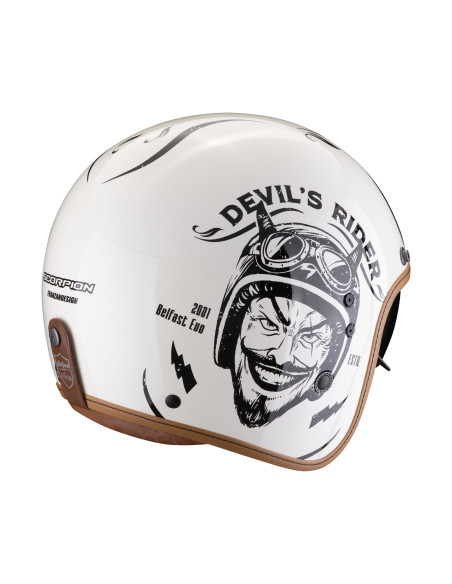 SCORPION BELFAST EVO ROMEO CREAM/BLACK ATVIRAS MOTO ŠALMAS