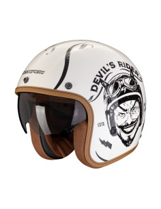 SCORPION BELFAST EVO ROMEO CREAM/BLACK ATVIRAS MOTO ŠALMAS