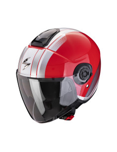 SCORPION EXO-CITY II VEL RED/WHITE ATVIRAS MOTO ŠALMAS