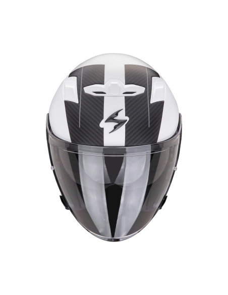 SCORPION EXO-230 QR MATT WHITE/BLACK ATVIRAS MOTO ŠALMAS