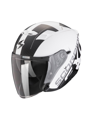 SCORPION EXO-230 QR MATT WHITE/BLACK ATVIRAS MOTO ŠALMAS