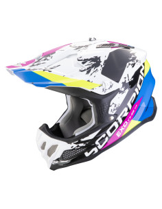 SCORPION VX-22 AIR CX WHITE/BLACK/BLUE KROSINIS MOTO ŠALMAS