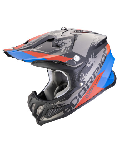 SCORPION VX-22 AIR CX MATT BLACK/BLUE/RED KROSINIS MOTO ŠALMAS