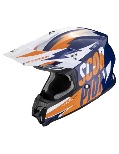 SCORPION VX-16 EVO AIR SLANTER BLUE/ORANGE KROSINIS MOTO ŠALMAS