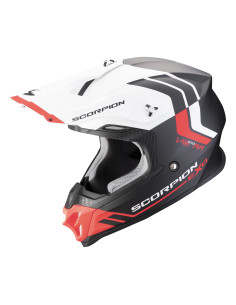 SCORPION VX-16 EVO AIR FUSION MATT BLACK/RED KROSINIS MOTO ŠALMAS