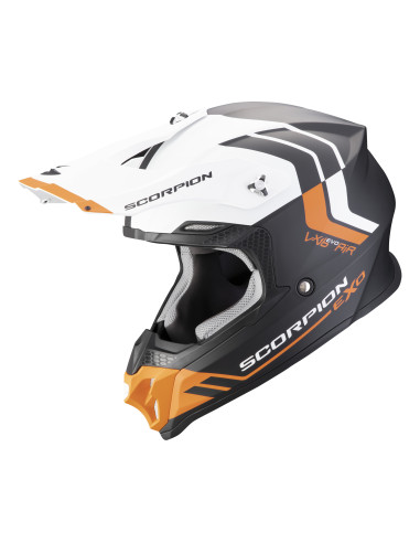 SCORPION VX-16 EVO AIR FUSION MATT BLACK/ORANGE KROSINIS MOTO ŠALMAS