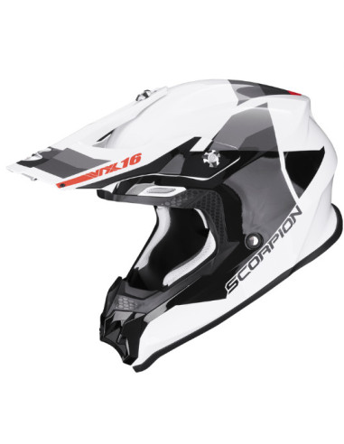 SCORPION VX-16 EVO AIR SPECTRUM WHITE/SILVER KROSINIS MOTO ŠALMAS