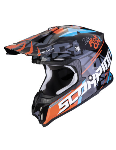 SCORPION VX-16 EVO AIR ROK BAGOROS BLACK/ORANGE KROSINIS MOTO ŠALMAS