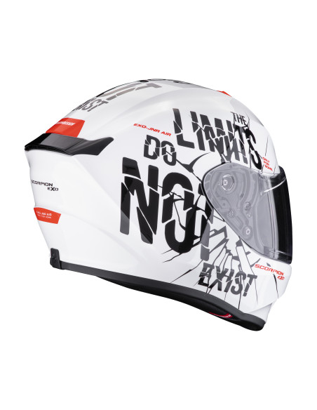 SCORPION EXO AIR BOUM WHITE/BLACK VAIKIŠKAS SPORTINIS/UŽDARAS MOTO ŠALMAS