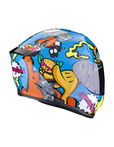 SCORPION ДЕТСКИЙ СПОРТИВНЫЙ/ВНУТРЕННИЙ МОТОЦИКЛЕТНЫЙ ШЛЕМ EXO AIR FUN BLUE/ORANGE