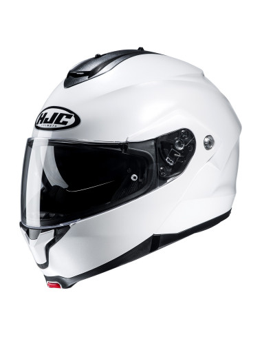 HJC C91N PEARL WHITE FLIP-UP MOTO ŠALMAS