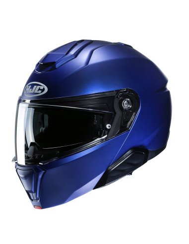 HJC i91 SEMI FLAT METALLIC BLUE FLIP-UP MOTO FROST
