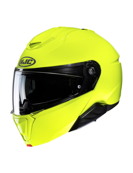 HJC i91 FLUORESCENT GREEN FLIP-UP MOTO FRONT
