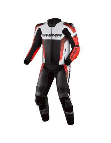 SHIMA STR 2.0 LEATHER MOTO TROUSERS RED FLUO