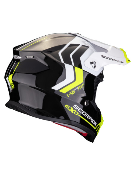 SCORPION VX-16 EVO AIR FUSION BLACK/NEON YELLOW KROSINIS MOTO ŠALMAS