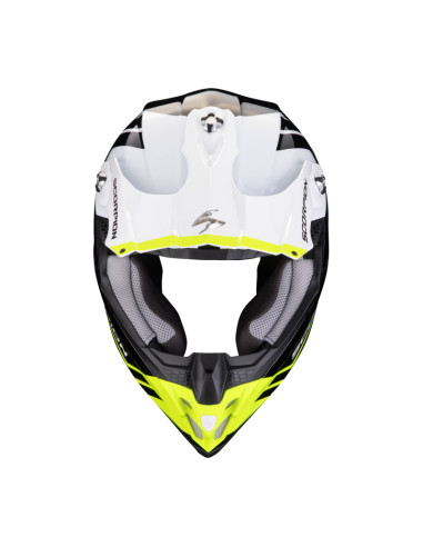 SCORPION VX-16 EVO AIR FUSION BLACK/NEON YELLOW KROSINIS MOTO ŠALMAS