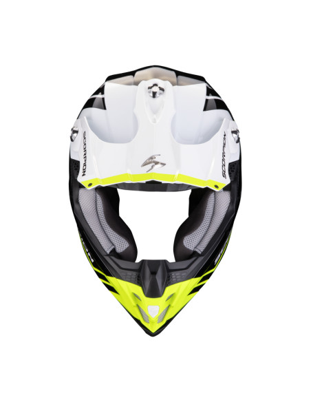 SCORPION VX-16 EVO AIR FUSION BLACK/NEON YELLOW KROSINIS MOTO ŠALMAS
