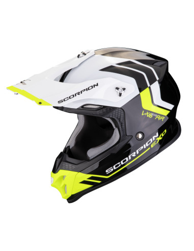 SCORPION VX-16 EVO AIR FUSION BLACK/NEON YELLOW KROSINIS MOTO ŠALMAS