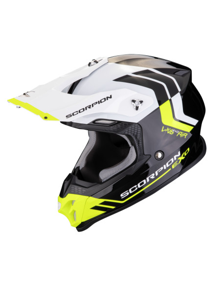 SCORPION VX-16 EVO AIR FUSION BLACK/NEON YELLOW KROSINIS MOTO ŠALMAS