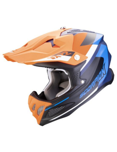 SCORPION VX-22 AIR BETA MATT BLUE/ORANGE KROSINIS MOTO ŠALMAS