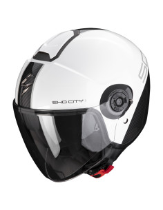 SCORPION EXO-CITY II CARBO WHITE/BLACK ATVIRAS MOTO ŠALMAS