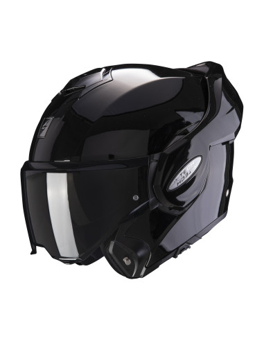 SCORPION EXO-TECH EVO BLACK FLIP-UP MOTO ŠALMAS