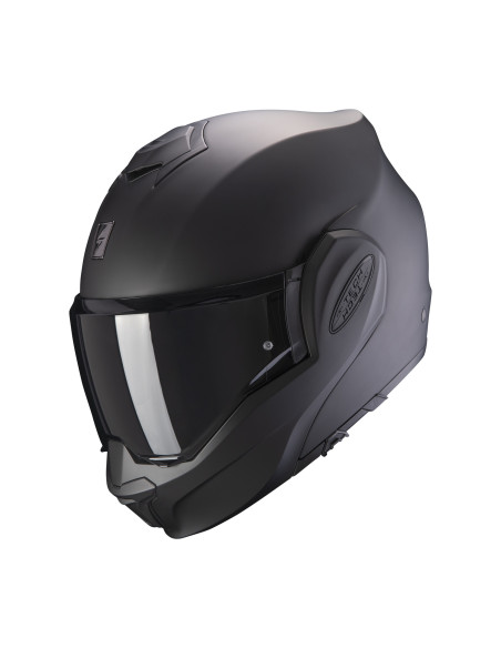 SCORPION EXO-TECH EVO MATT BLACK FLIP-UP MOTO HELMET
