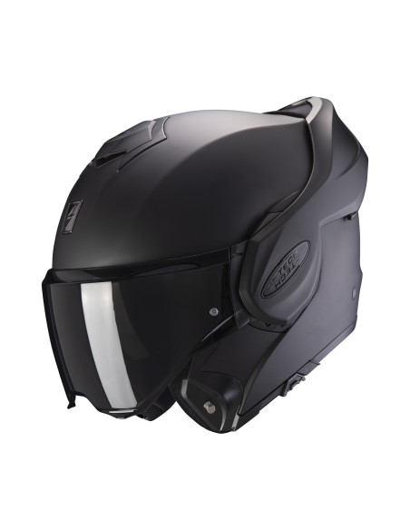 SCORPION EXO-TECH EVO MATT BLACK FLIP-UP MOTO HELMET