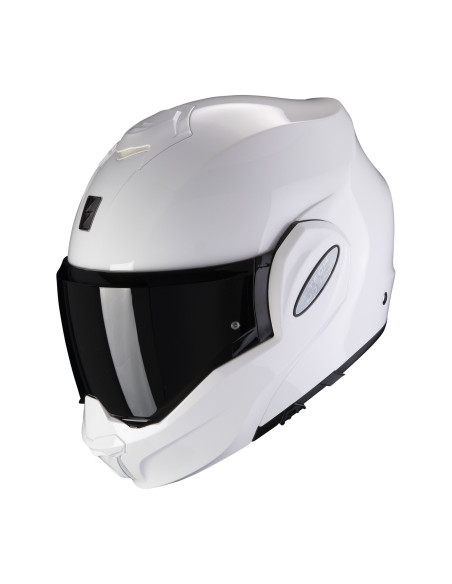SCORPION EXO-TECH EVO WHITE FLIP-UP MOTO ŠALMAS