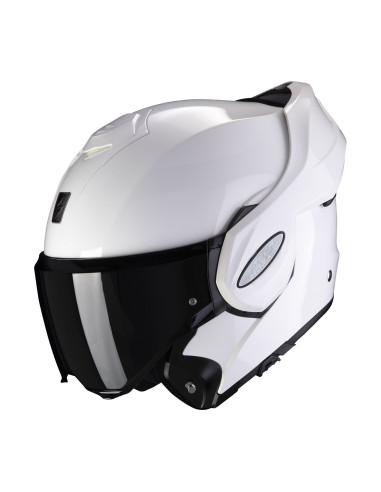 SCORPION EXO-TECH EVO WHITE FLIP-UP MOTO ŠALMAS