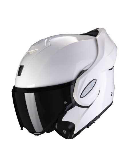 SCORPION EXO-TECH EVO WHITE FLIP-UP MOTO ŠALMAS