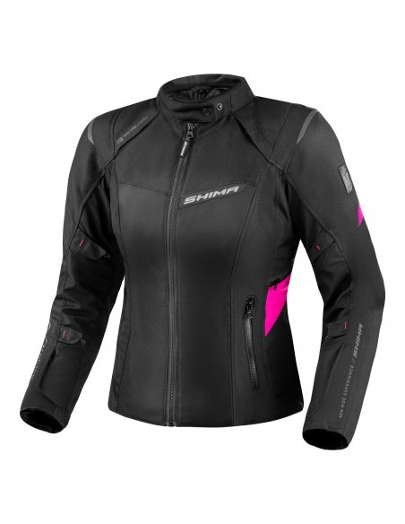 SHIMA ЖЕНСКАЯ ТЕКСТИЛЬНАЯ МОТОКУРТКА RUSH 2.0 BLACK/PINK