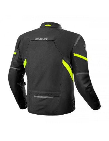 SHIMA RUSH 2.0 FLUOR YELLOW TEXTILE MOTO JACKET