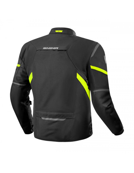 SHIMA RUSH 2.0 FLUOR YELLOW TEXTILE MOTO JACKET
