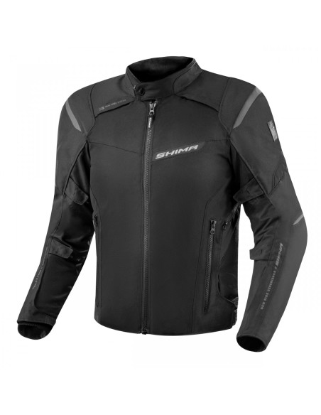 SHIMA RUSH 2.0 BLACK TEXTILE MOTO JACKET