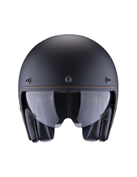 SCORPION BELFAST EVO MATT BLACK ATVIRAS MOTO ŠALMAS