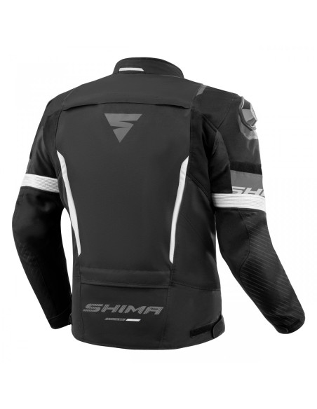 SHIMA SOLID PRO 2.0 BLACK/WHITE TEKSTILINĖ MOTO STRIUKĖ