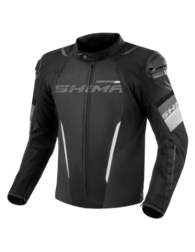 SHIMA SOLID PRO 2.0 BLACK/WHITE TEXTILE MOTO JACKET