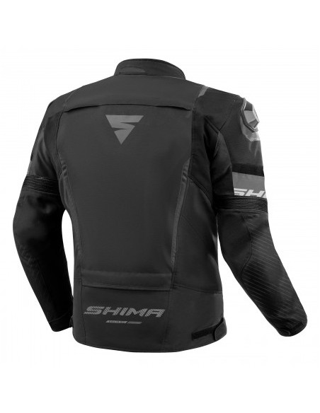 SHIMA SOLID PRO 2.0 BLACK TEKSTILINĖ MOTO STRIUKĖ