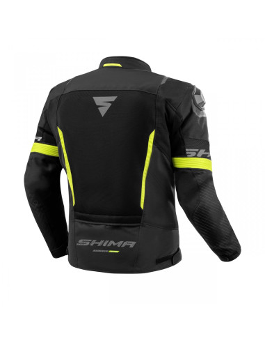 SHIMA SOLID PRO 2.0 VENT FLUOR YELLOW TEKSTILINĖ MOTO STRIUKĖ