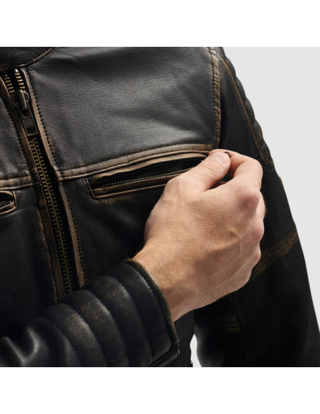 REBELHORN HUNTER II BROWN ODINĖ MOTO STRIUKĖ